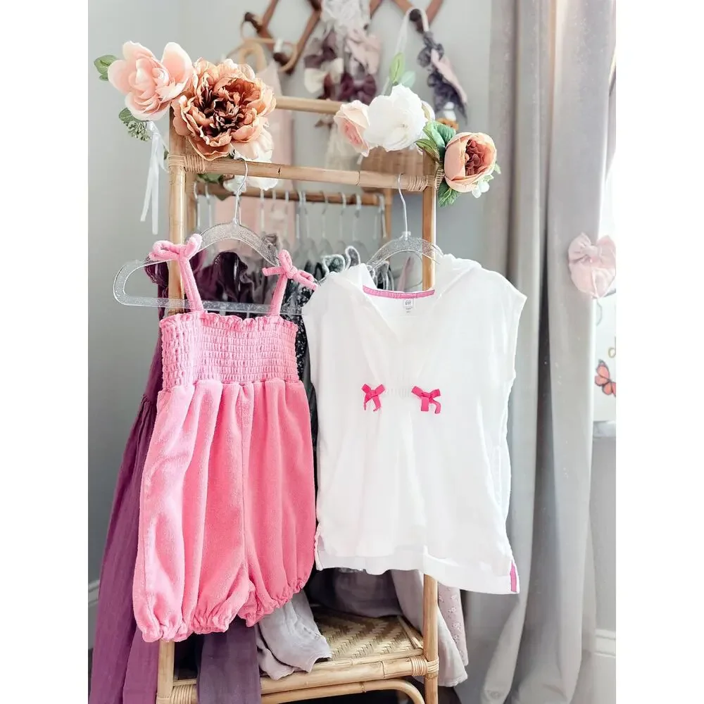 2 Terry Cloth Swim Covers Baby Gap Hooded Dress + Smocked Romper